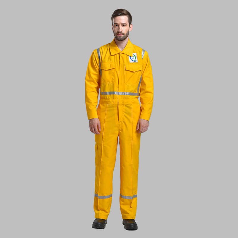 Yellow Anti-static Inherent Flame Resistant safety coverall Flame Retardant With Custom Design