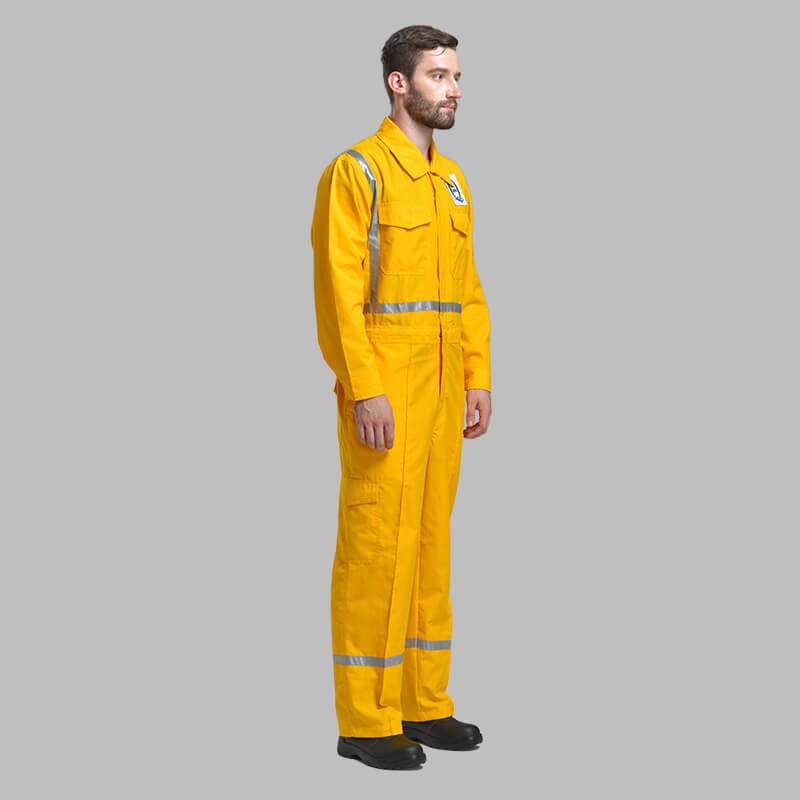 Yellow Anti-static Inherent Flame Resistant safety coverall Flame Retardant With Custom Design