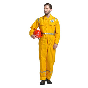 Yellow Anti-static Inherent Flame Resistant safety coverall Flame Retardant With Custom Design