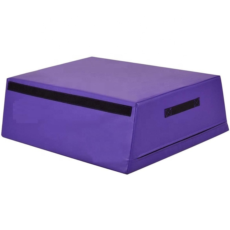 2022 Customized Logo Gymnastics Plyometric Jump Box Trapezoid Foam Vaulting Jumping Box Foam Fitness Training Soft Sports Purple