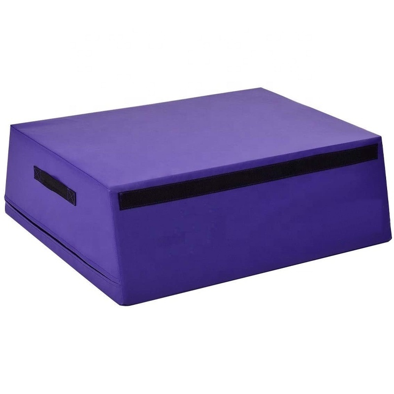 2022 Customized Logo Gymnastics Plyometric Jump Box Trapezoid Foam Vaulting Jumping Box Foam Fitness Training Soft Sports Purple