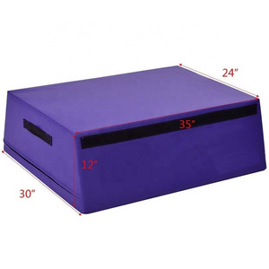 2022 Customized Logo Gymnastics Plyometric Jump Box Trapezoid Foam Vaulting Jumping Box Foam Fitness Training Soft Sports Purple