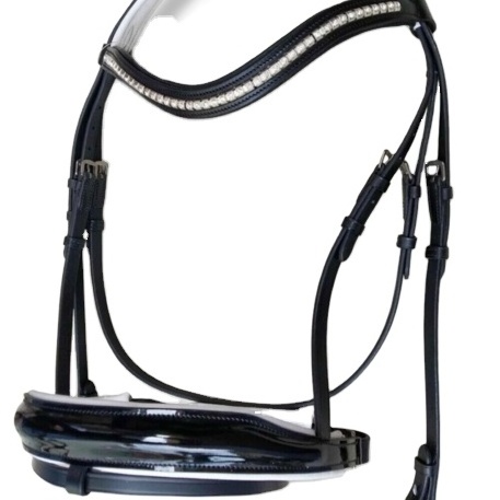 WHOLESALE FACTORY HORSE LEATHER BRIDLE & WEAVER LIGHTWEIGHT LEATHER HORSE BLACK & WHITE BRIDLE EQUESTRIAN PRODUCTS HAND MADE