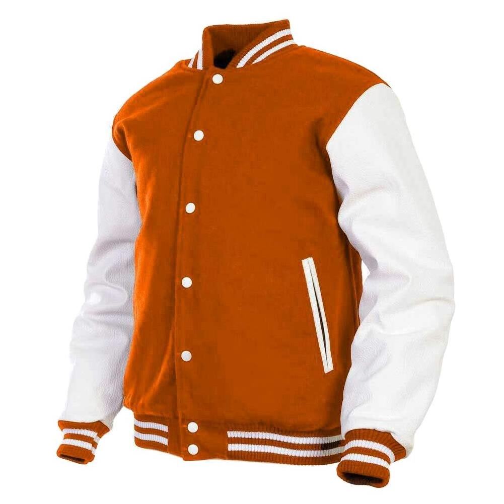 New Arrival Custom chenille embroidery leather sleeve baseball jacket for men By Standard International