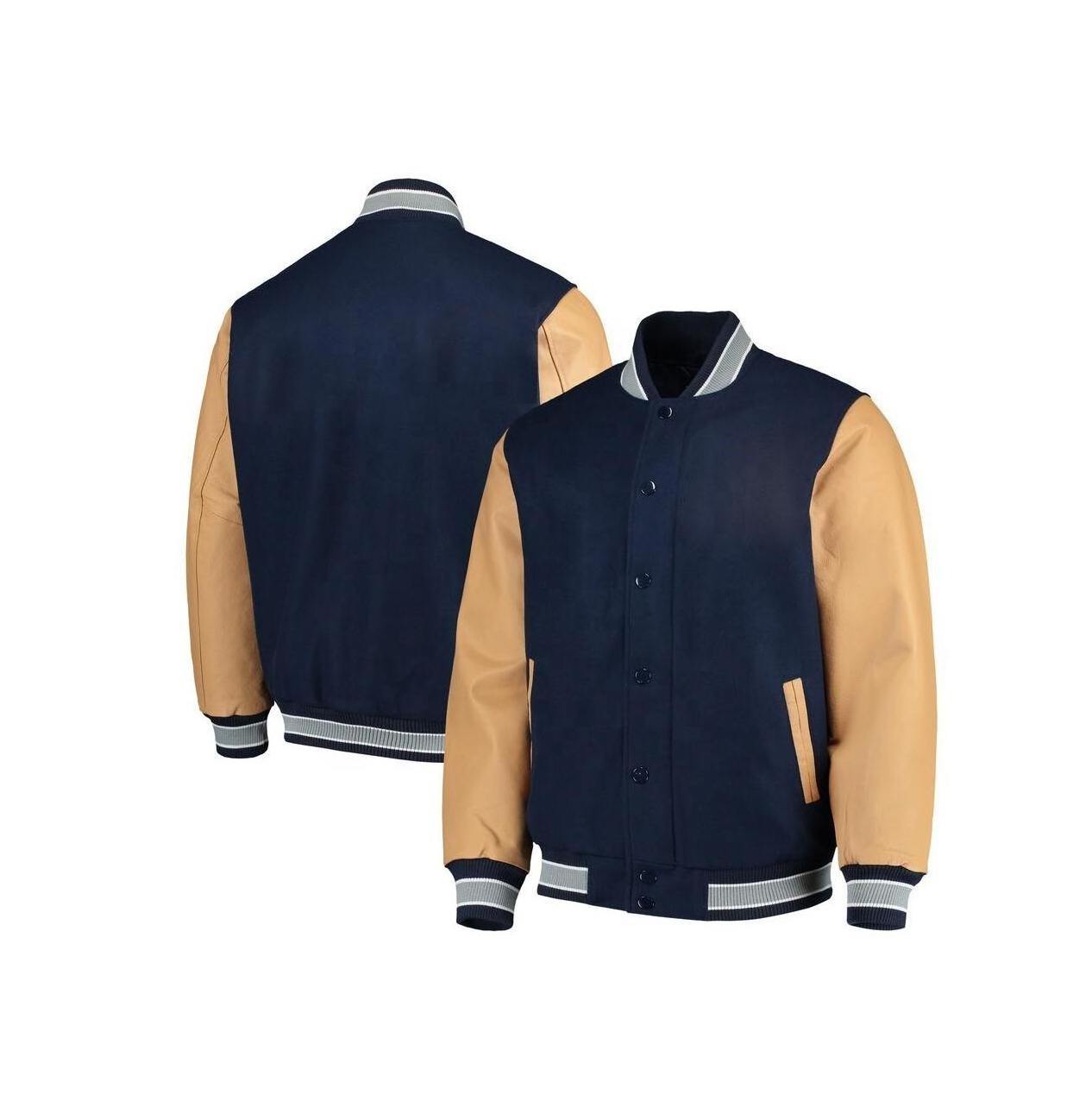 New Arrival Custom chenille embroidery leather sleeve baseball jacket for men By Standard International