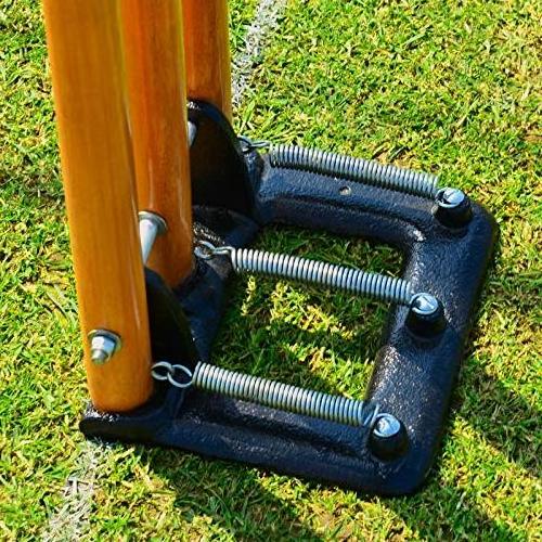 Cricket Wooden Stumps Natural Colour Set of Three with Two Bails by Standard International