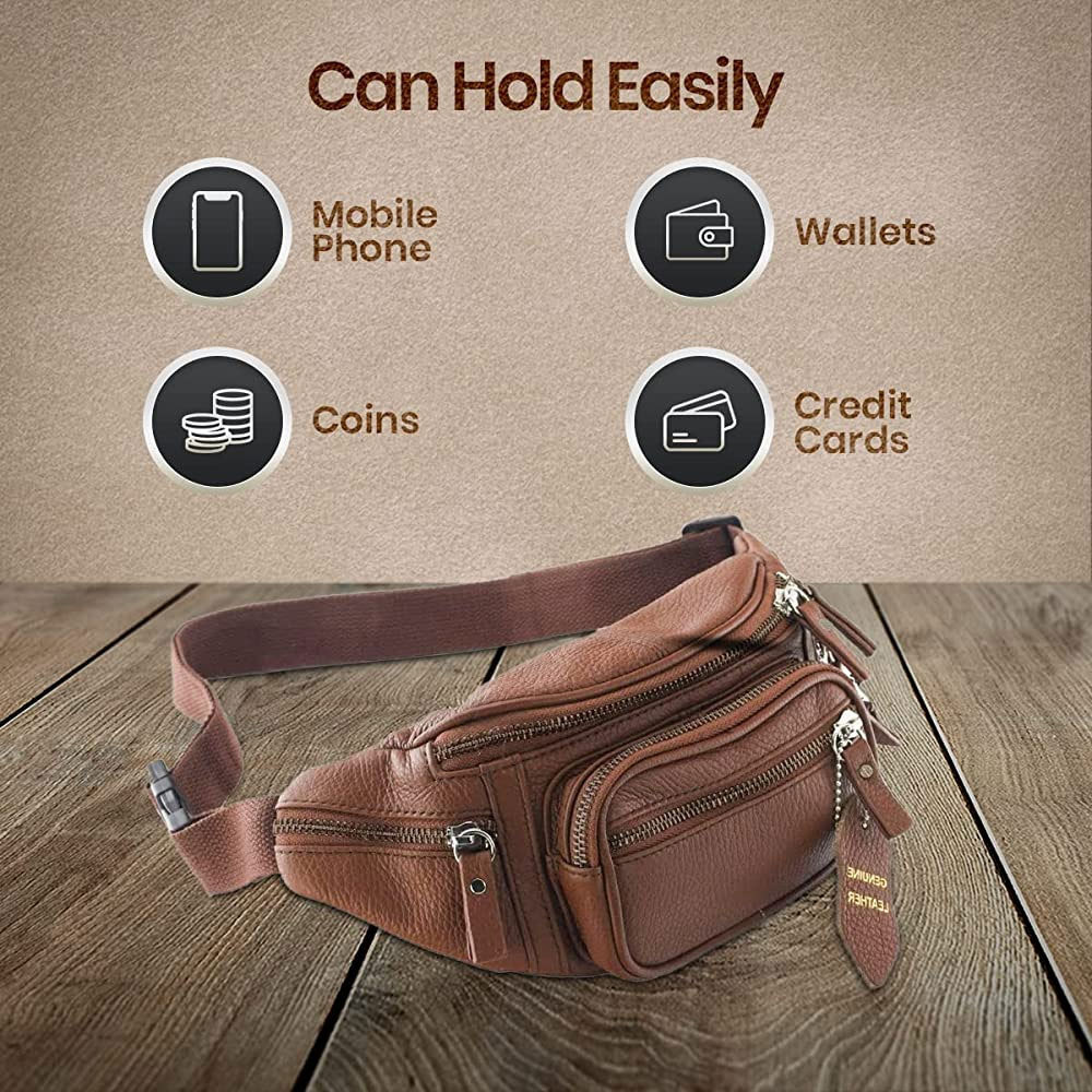 Wholesale Custom Made Travel Leather Waist Bag Fanny Pack Waist Bag For Unisex By Standard International