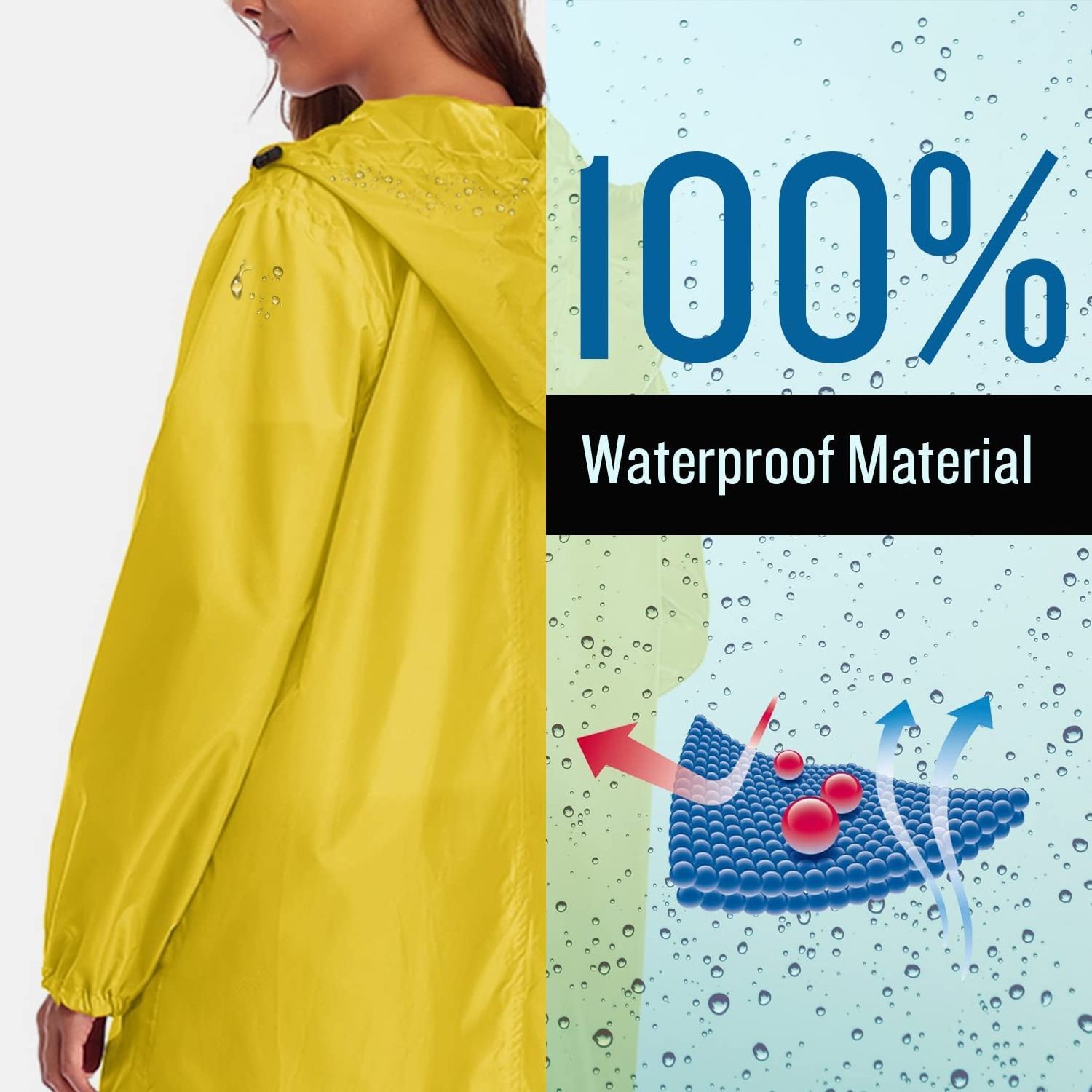 Most Popular Polyester Raincoat Breathable Rain Pants Waterproof Hooded Rain Suit Rainwear Rain Coat