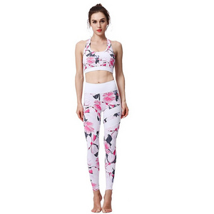 Best Supplier Private Label Women Yoga Set 2 Pcs Sports Fashion Elastic Waist Fitness Custom Yoga Set