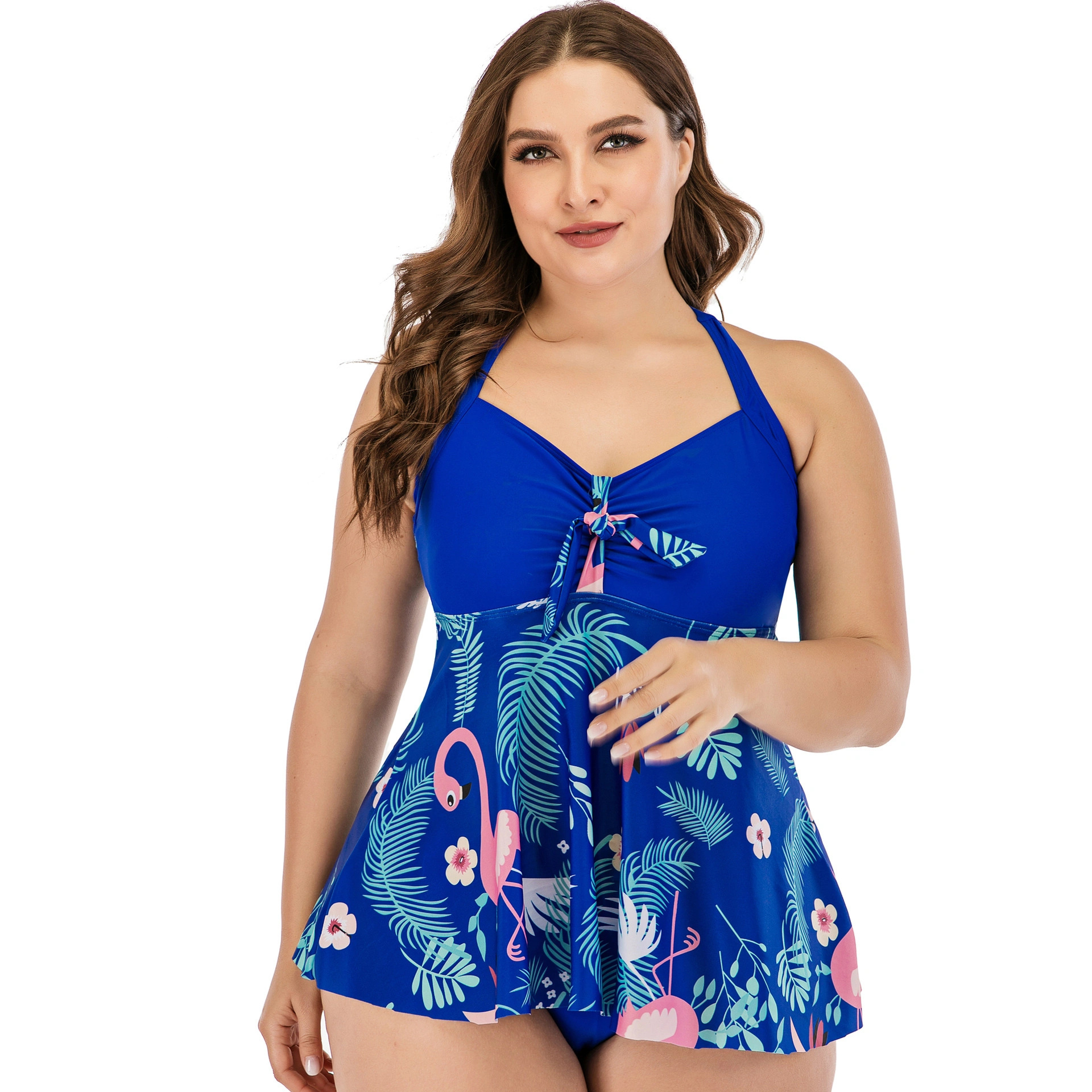 2022 Hot Sale Fat Women Sexy Two Piece Bathing Suit Wholesale Custom Sublimation Printed Plus Size Tankini & Panty Sexy Swimwear