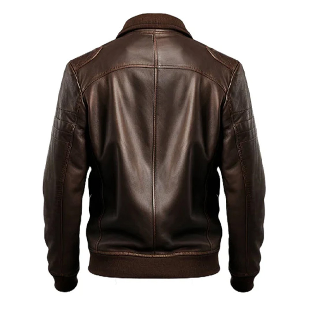 2024 New Causal Vintage Leather Jacket Coat Men Spring Outfit Design Motor Biker Pocket PU Leather Jacket