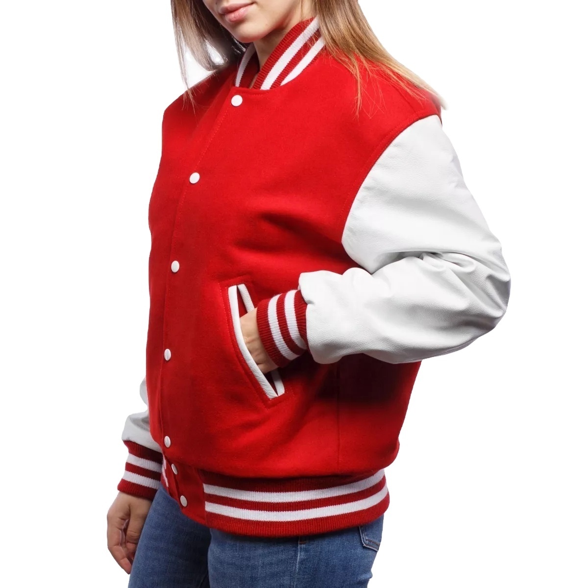 2023 Red And Black Basketball Letterman Patches Embroidered Varsity Jackets / Men and Women College School Jacket