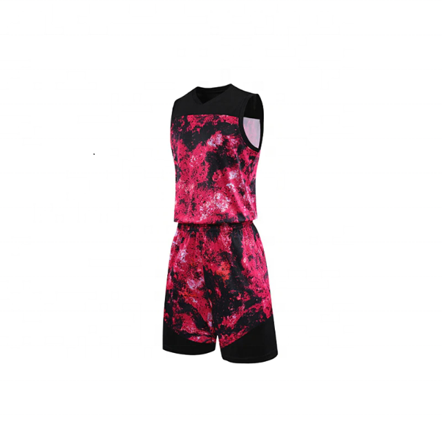 Dark Pink And Blue Professional Sleeveless Basketball Uniforms Available For Men In Best Selling Prices