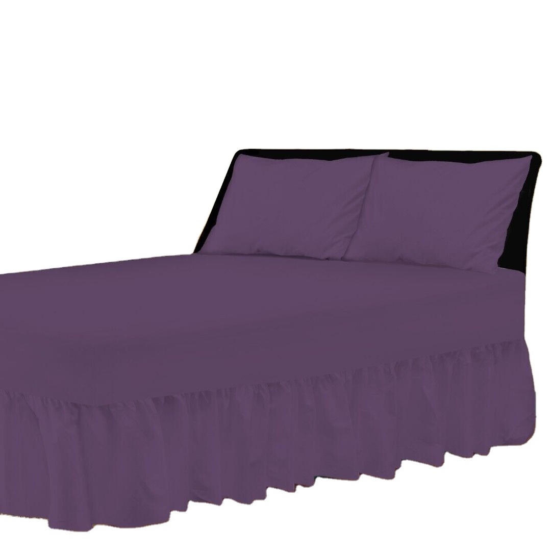 Premium Quality 2023 Collection Microfiber Basic Solid Pleated Bed Skirt Dust Ruffle 15