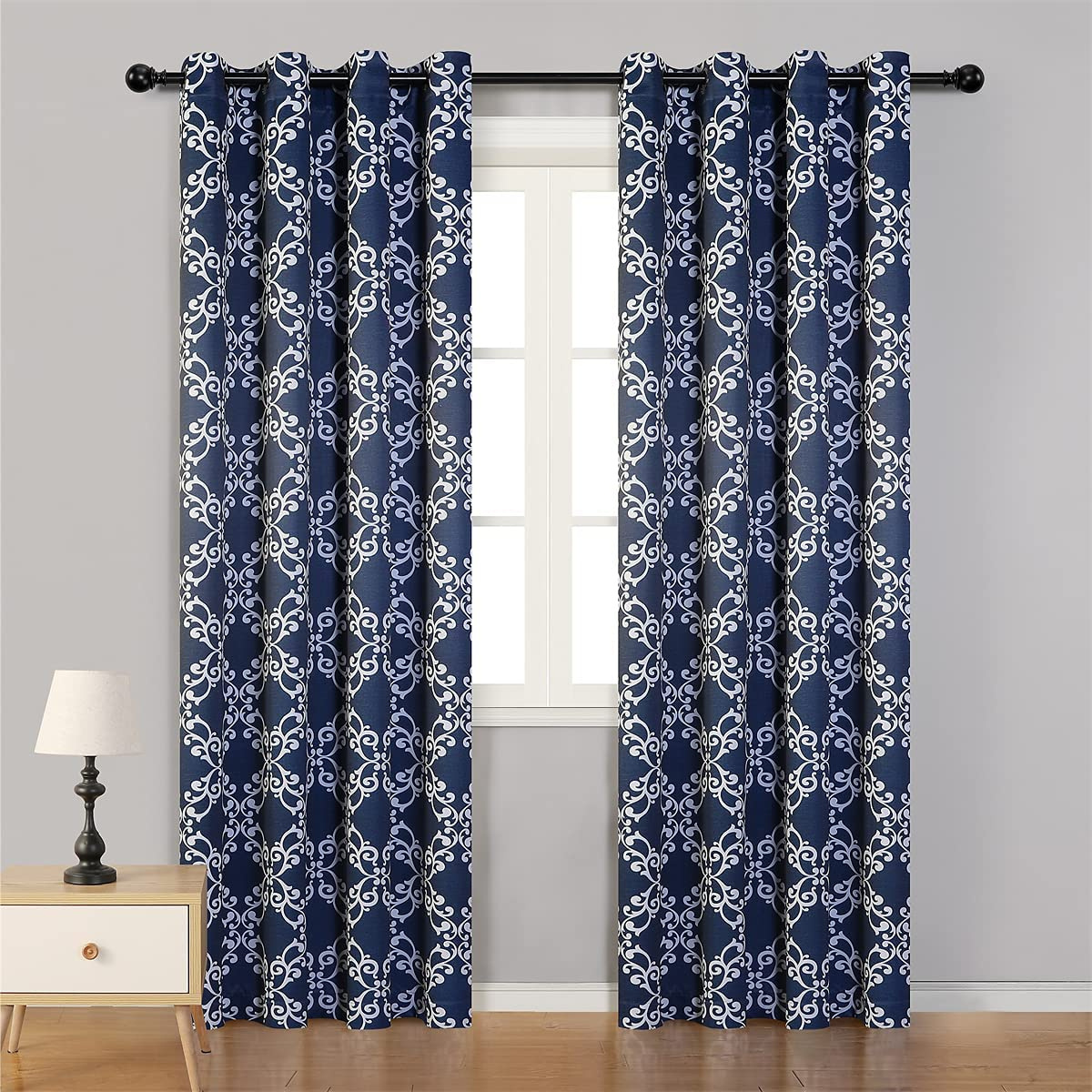 Soft Textured  2 PCs  Curtains for sleeping or living room curtains Geometric Pattern  Curtains Bedroom Living Room