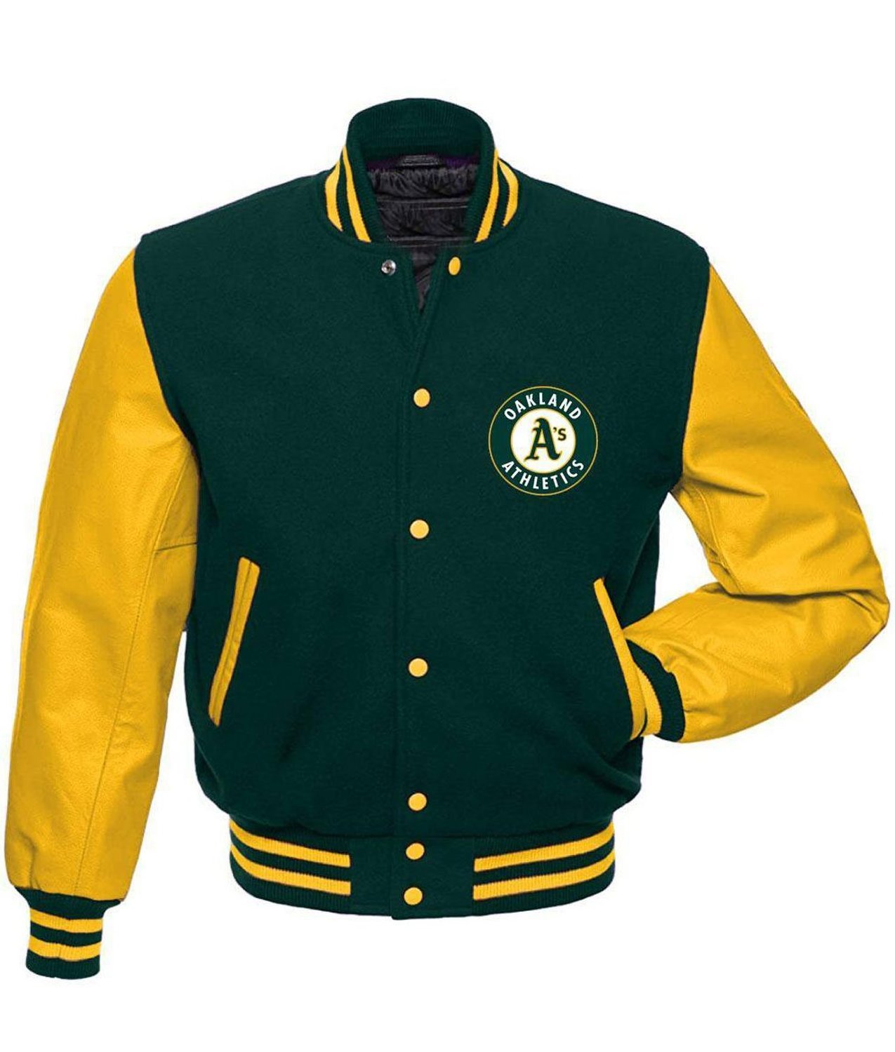 OEM Wholesale Oakland Athletics Varsity Yellow and Green Jacket Show Your Team Spirit in Style Fashion jacket