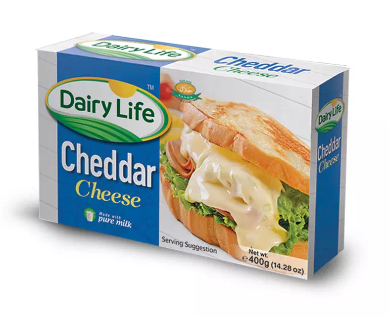 Cheddar Block 200g 48Pcs Pack Dairy Life  Cheese For Pizza Organic HalalCheese