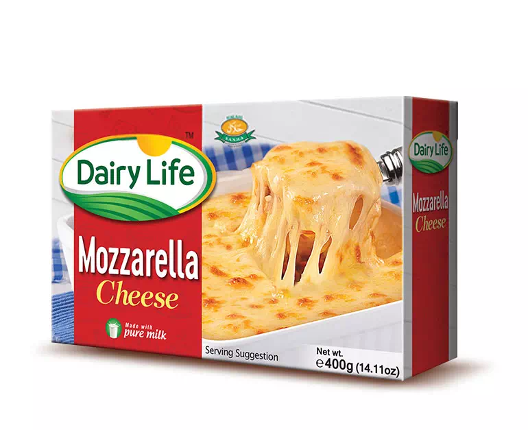 Mozzarella Shredded 400gm 48Pcs Pack Dairy Life Bulk Cheese For Pizza Organic Halal Mozzarella Cheese