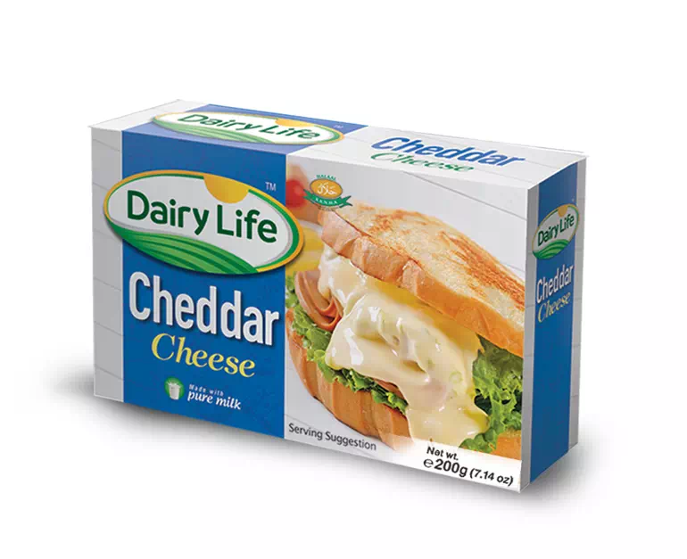 Cheddar Shredded 200gm 48Pcs Pack Dairy Life Cheddar Cheese For Pizza Organic Halal Cream Cheddar Cheese