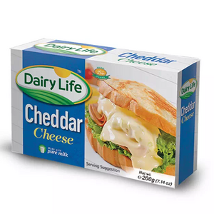 Cheddar Block 200g 48Pcs Pack Dairy Life  Cheese For Pizza Organic HalalCheese