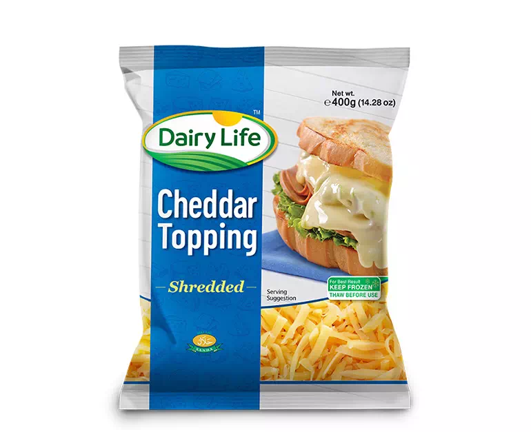 Cheddar Block 200g 48Pcs Pack Dairy Life  Cheese For Pizza Organic HalalCheese