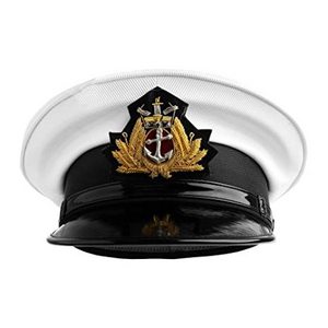 OEM Fashion Black Uniform Officer Peak Cap Officer Hat with Bullion Embroidery Badges Patches Insigns