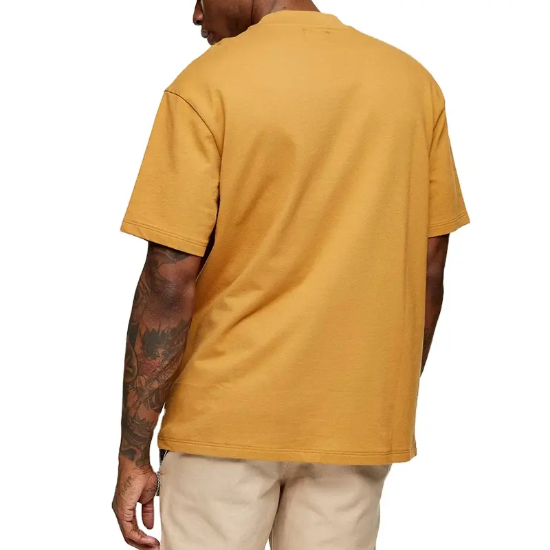 Blank Yellow Men's Clothing Cotton Heavyweight T-shirt Polo Oversized Tshirt Men's T-shirts Custom Plain T Shirt for Men