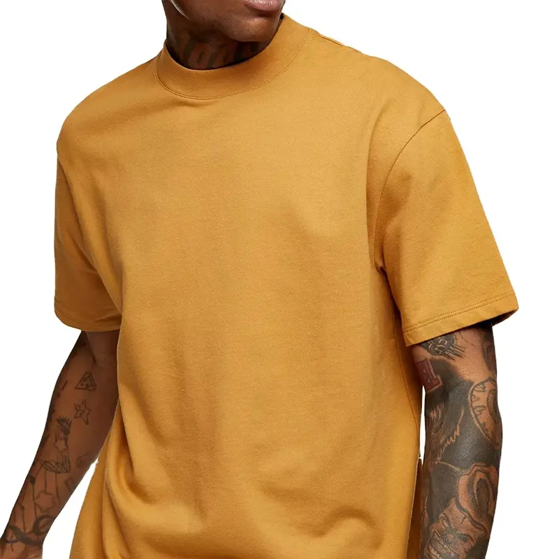 Blank Yellow Men's Clothing Cotton Heavyweight T-shirt Polo Oversized Tshirt Men's T-shirts Custom Plain T Shirt for Men