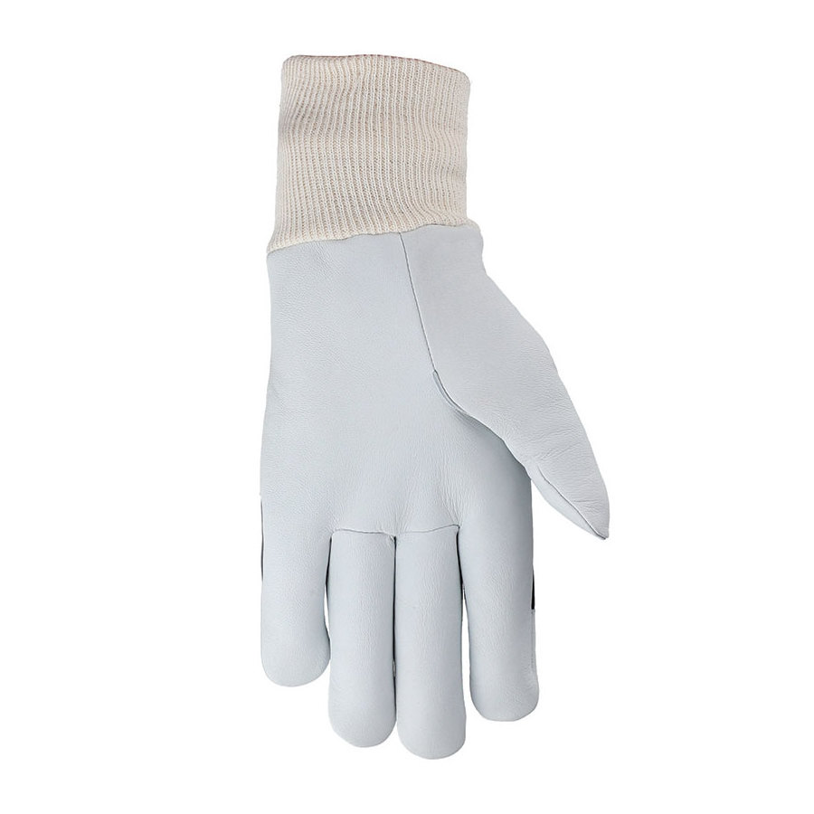 Premium EN 388 Work Gloves Grain Goatskin Leather Safety Gloves with Waterproof Back Spandex Knuckle Protection for Driving