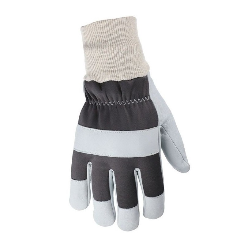 Premium EN 388 Work Gloves Grain Goatskin Leather Safety Gloves with Waterproof Back Spandex Knuckle Protection for Driving