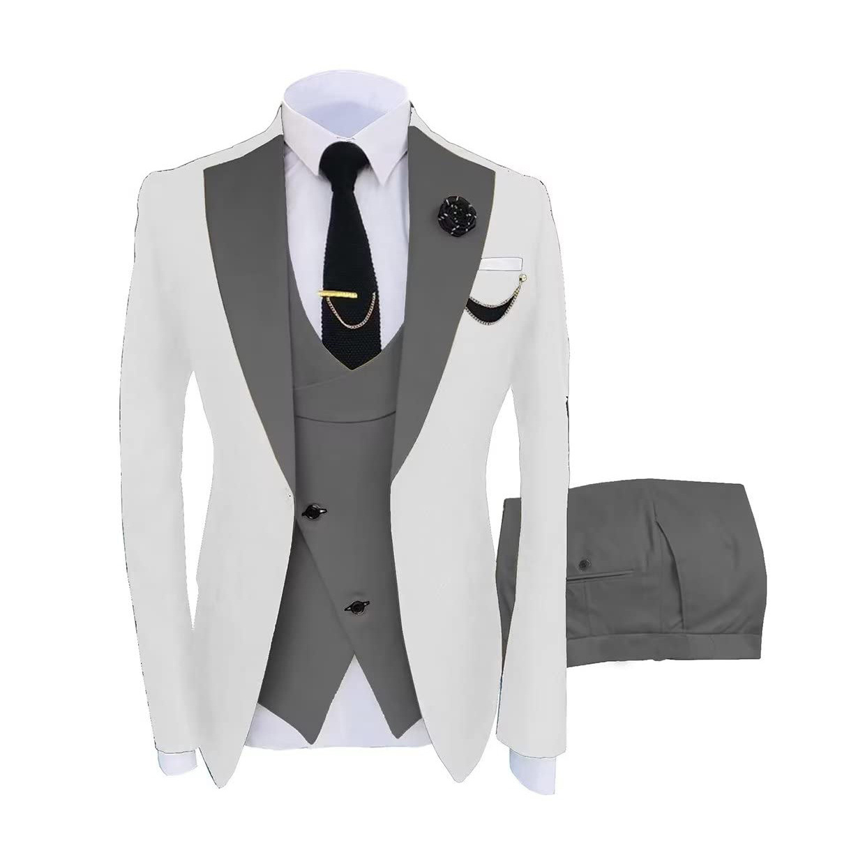 Male Business Casual 3 Piece Trousers Gentlemen Men Wedding Suit Blazer Pants Vest Classic Mens Top Pent Coat