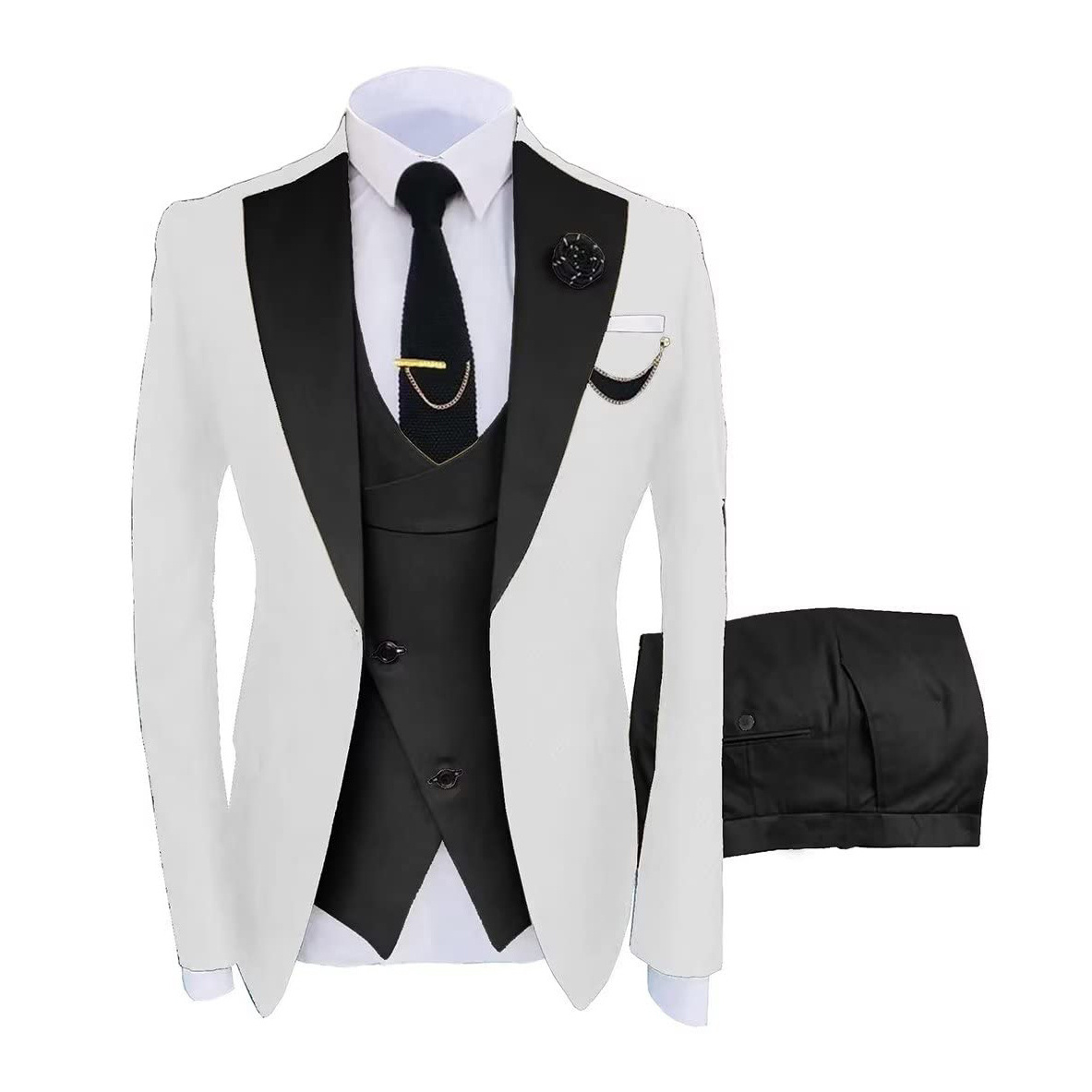 Male Business Casual 3 Piece Trousers Gentlemen Men Wedding Suit Blazer Pants Vest Classic Mens Top Pent Coat