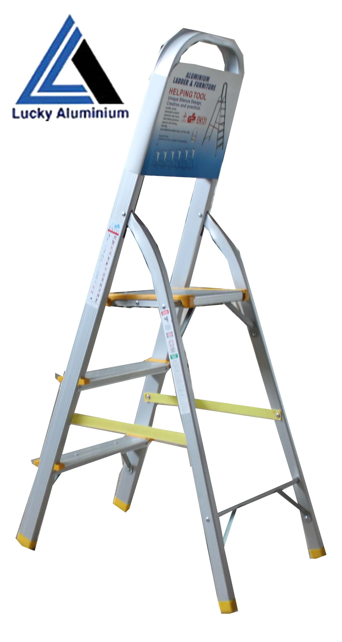 Aluminum Alloy Straight Folding 3 Step Aluminum Ladder LP3 Thickened Herringbone Multi-Purpose Dual-Purpose Ladder