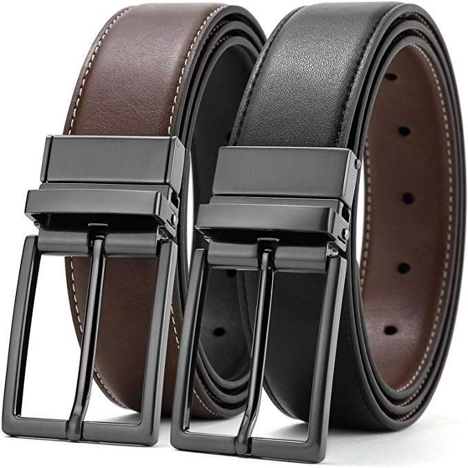 Customizable Men's High Quality Power Belt Made of Genuine Leather Cowhide or Cow Hide with Metal Buckle Dress Style