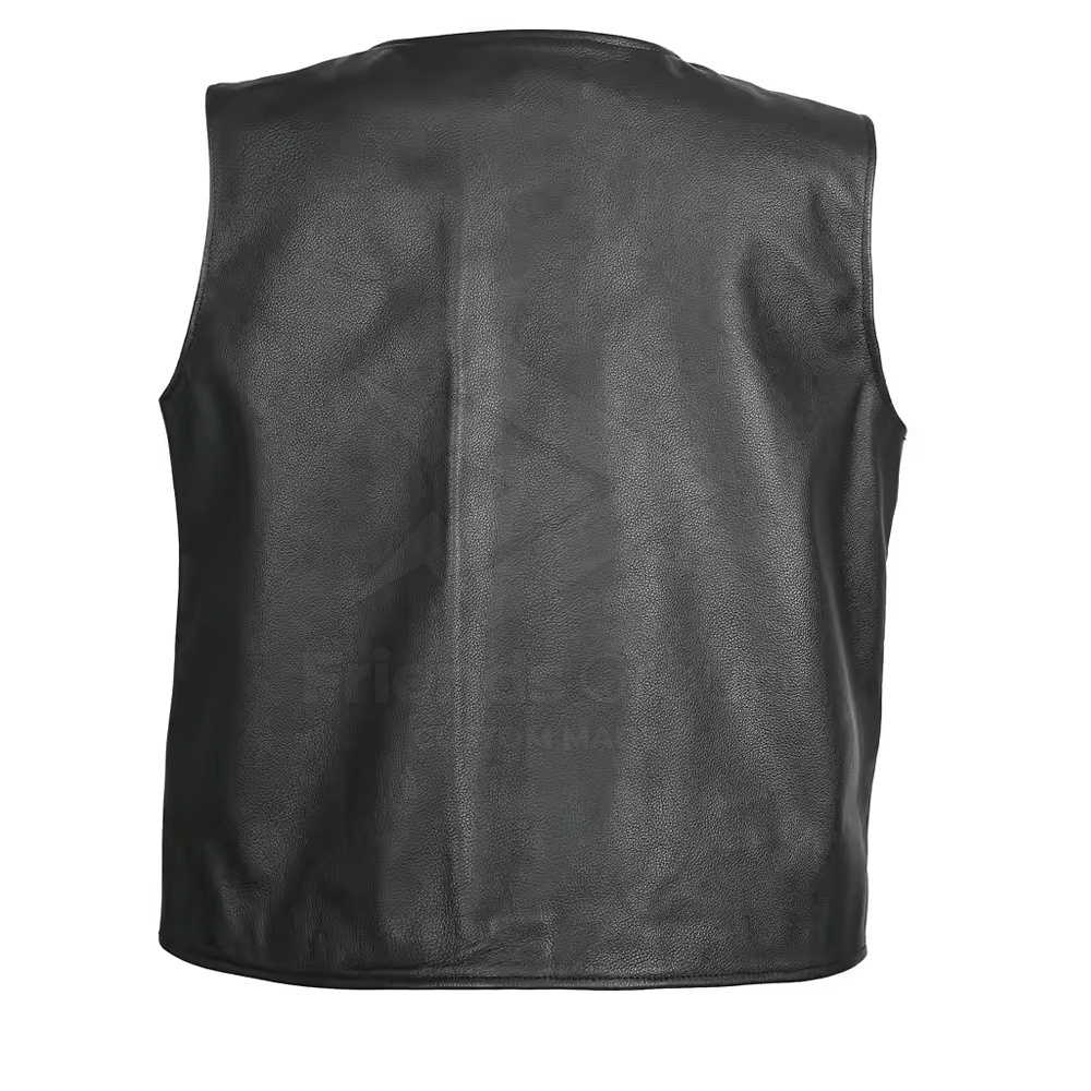 Fashionable Design Waterproof Sleeveless Leather Vest High Quality Best Design Men Leather Vest