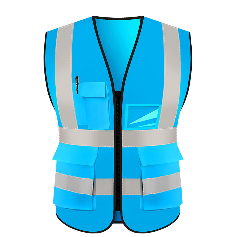 Hi Visibility Reflective Safety Vest With Reflective Strips Construction work Vest Multi pocket Safety Workers Vest