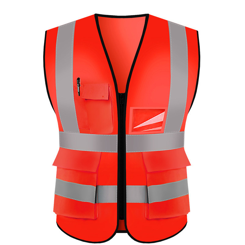 Hi Visibility Reflective Safety Vest With Reflective Strips Construction work Vest Multi pocket Safety Workers Vest