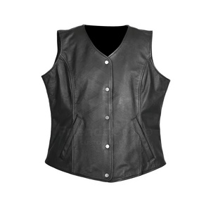 Fashionable Design Waterproof Sleeveless Leather Vest High Quality Best Design Men Leather Vest