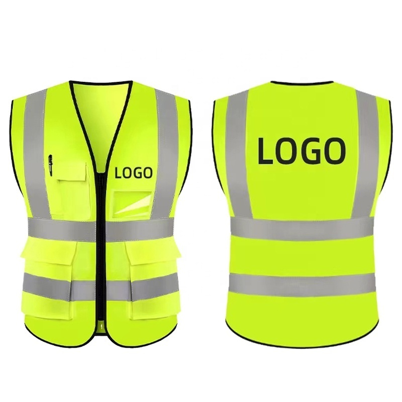 Hi Visibility Reflective Safety Vest With Reflective Strips Construction work Vest Multi pocket Safety Workers Vest