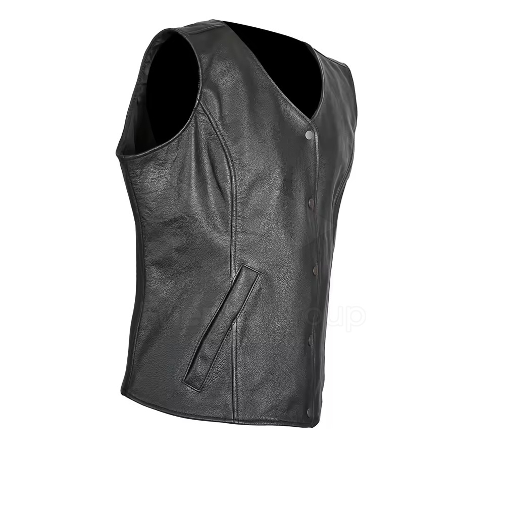 Fashionable Design Waterproof Sleeveless Leather Vest High Quality Best Design Men Leather Vest