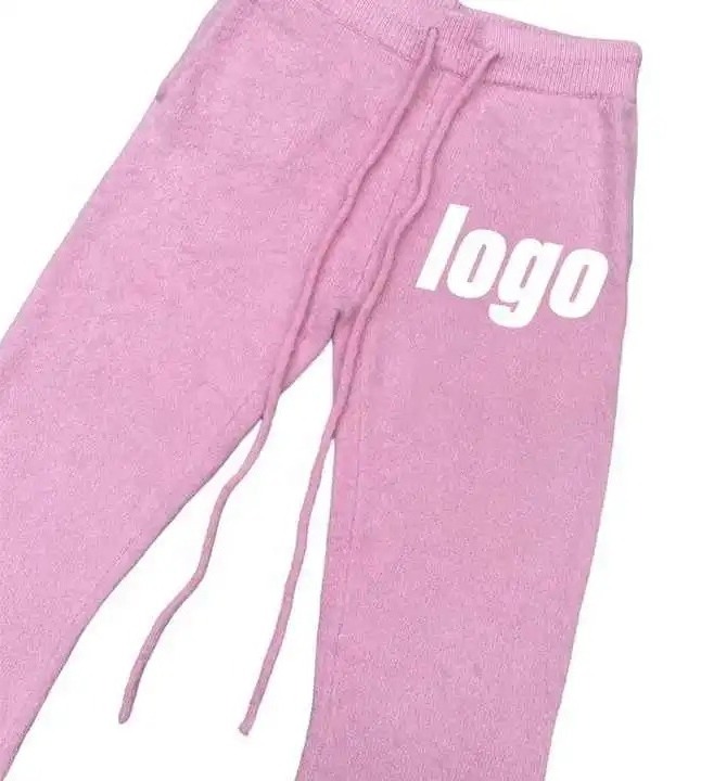 Custom Straight Leg Mohair Sweatpants Unisex Women Oversized Baggy Printed Lounge Fuzzy Mohair Pants For Men