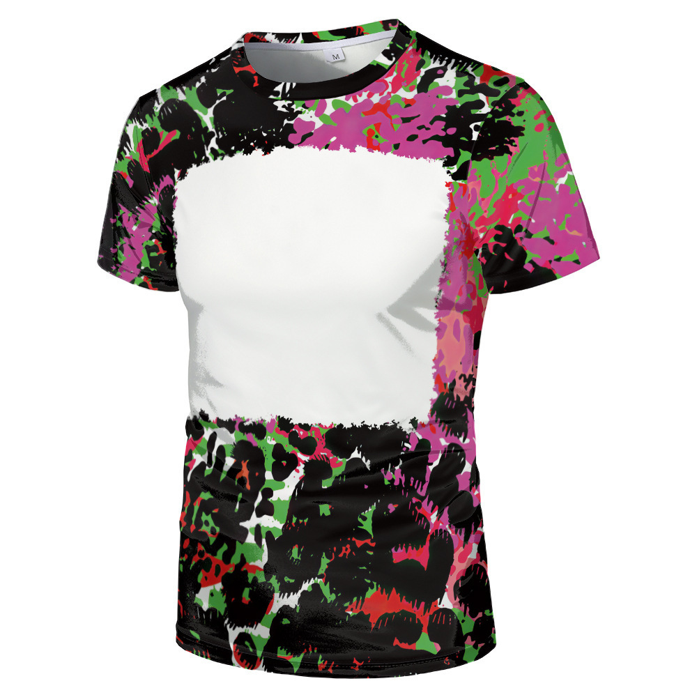 HOT Selling Bleached Sublimation Print Shirts 100% Polyester T shirts Sublimation Blank Bleach Shirts For Adults Men