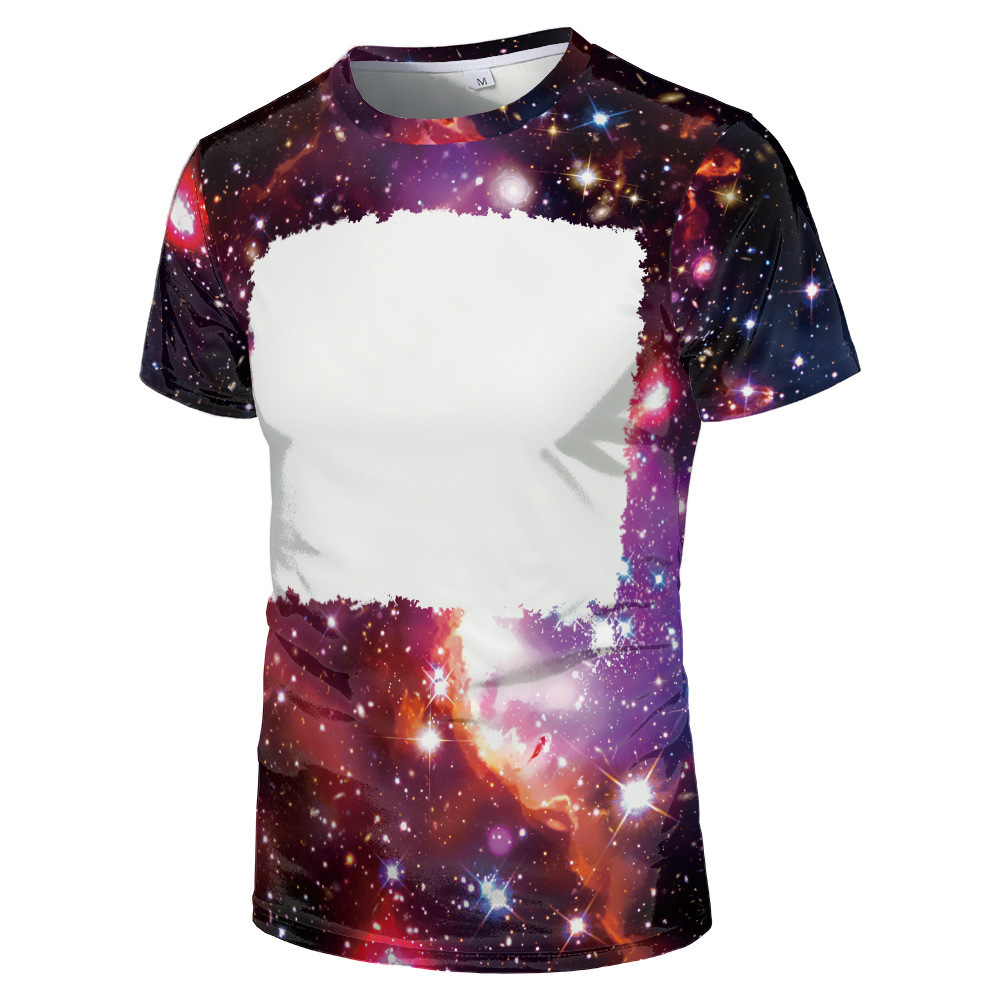 HOT Selling Bleached Sublimation Print Shirts 100% Polyester T shirts Sublimation Blank Bleach Shirts For Adults Men