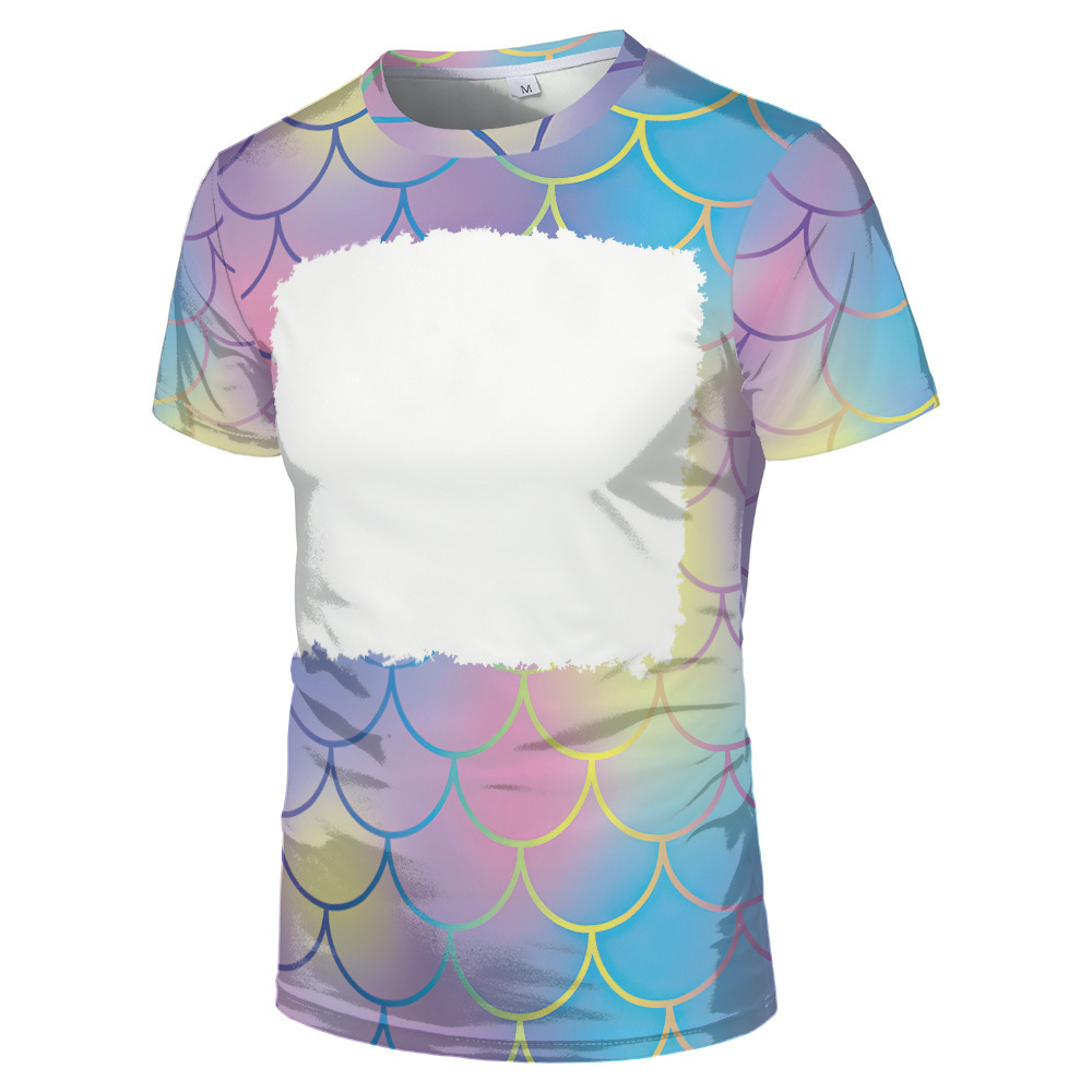 HOT Selling Bleached Sublimation Print Shirts 100% Polyester T shirts Sublimation Blank Bleach Shirts For Adults Men