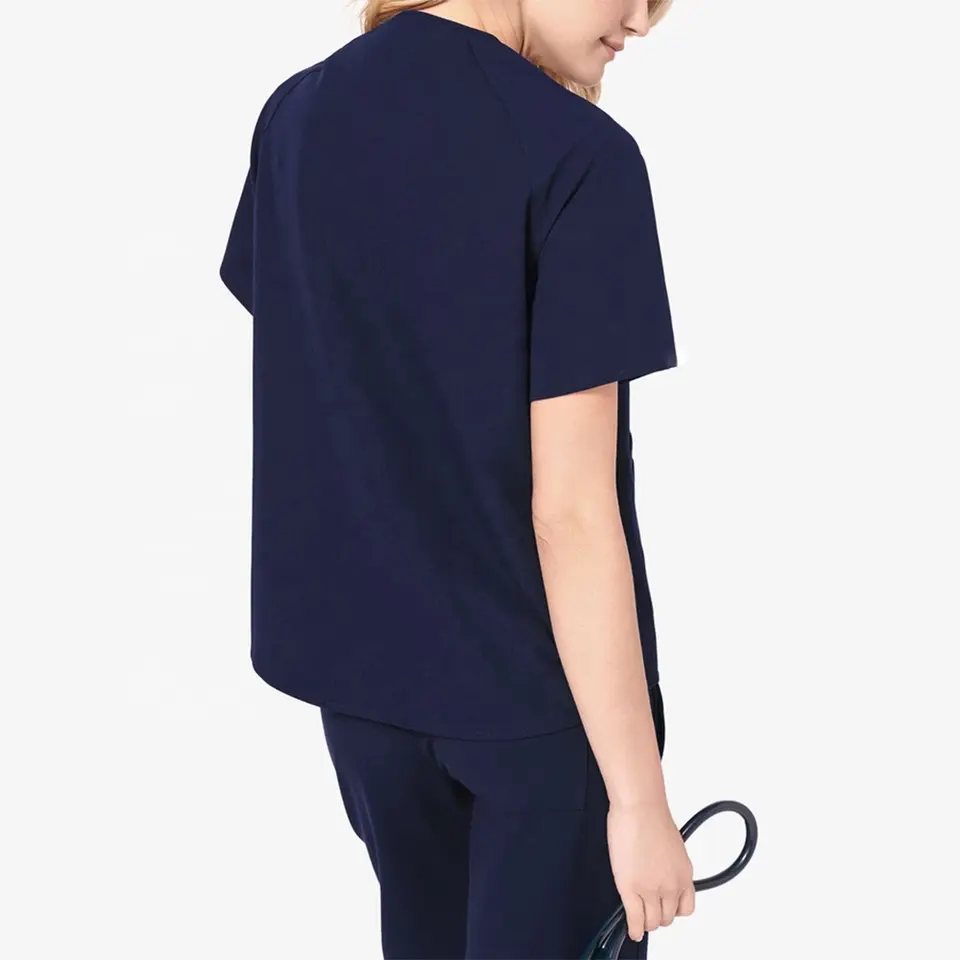 Buy Hot Sale Navy Blue 3 Pockets Medical Nurse Uniforms For Hospital Staff Top Quality Clothing Cotton Breathable Scrubs