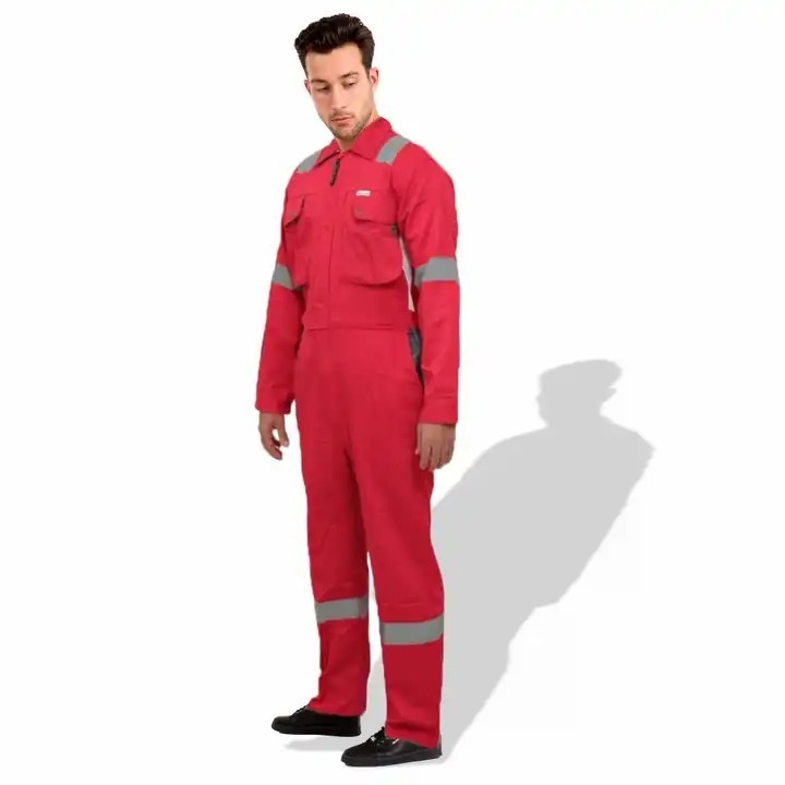 Breathable Flame Retardant Black Work Coverall  Fire Resistant High Quality Workwear  Coveralls For Sale