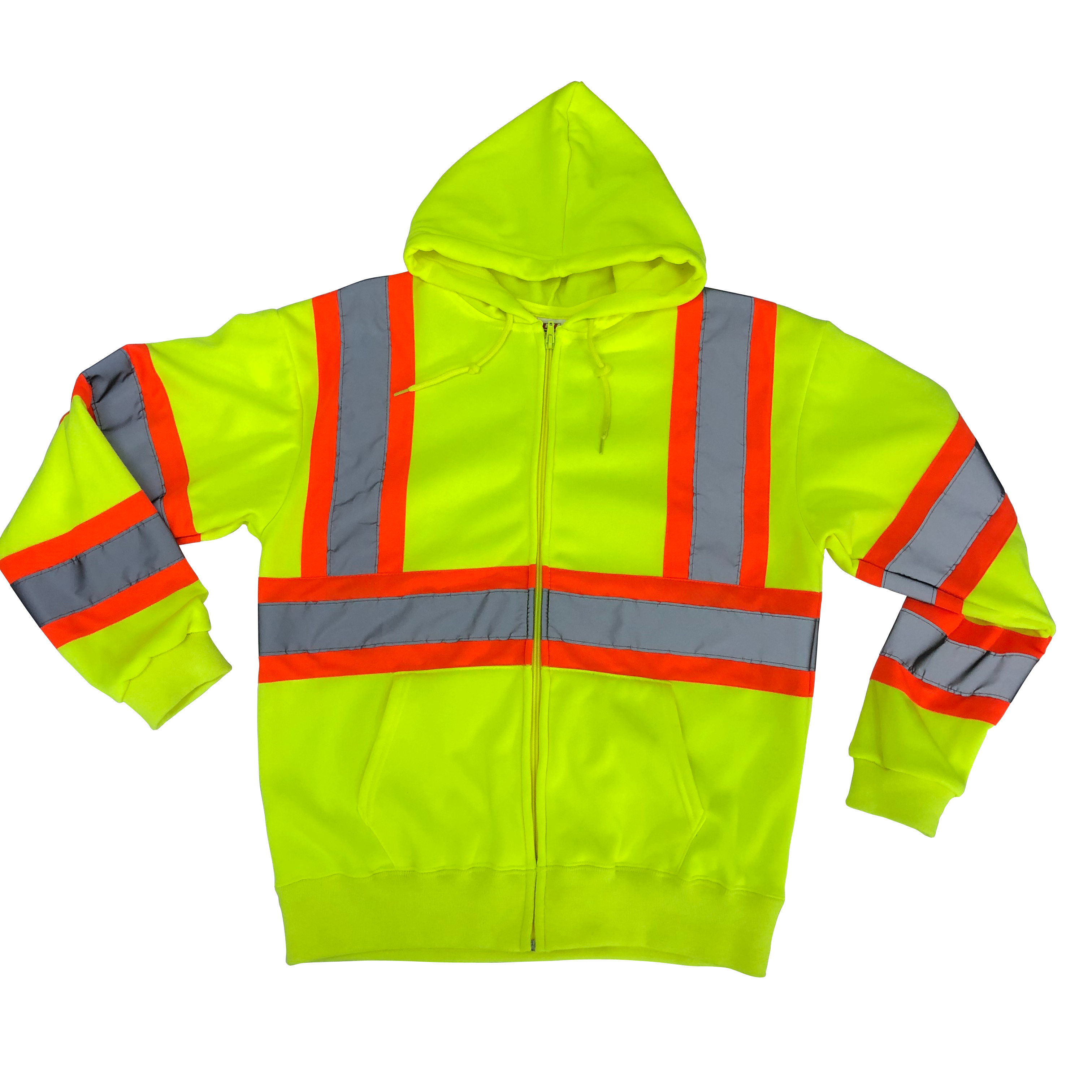 High Visibility Safety Black Neon Hoodie Jacket Custom Hi Vis Sweatshirt High Visibility Hoodie Jackets For Women