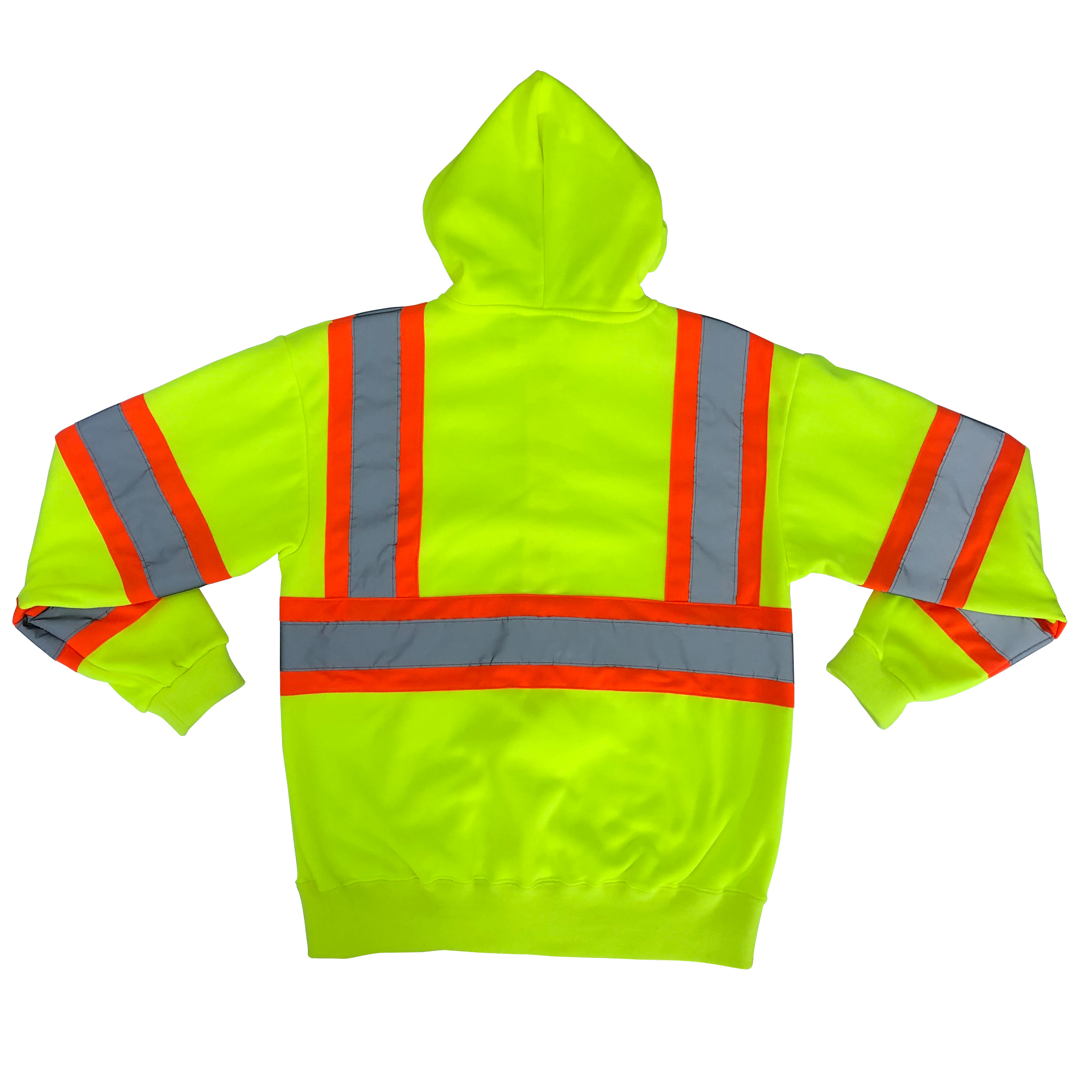 High Visibility Safety Black Neon Hoodie Jacket Custom Hi Vis Sweatshirt High Visibility Hoodie Jackets For Women