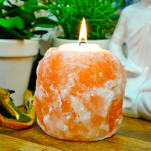 100% Natural Pink Salt Himalayan Salt Light Holder Candle Material Antique Custom Made New Design