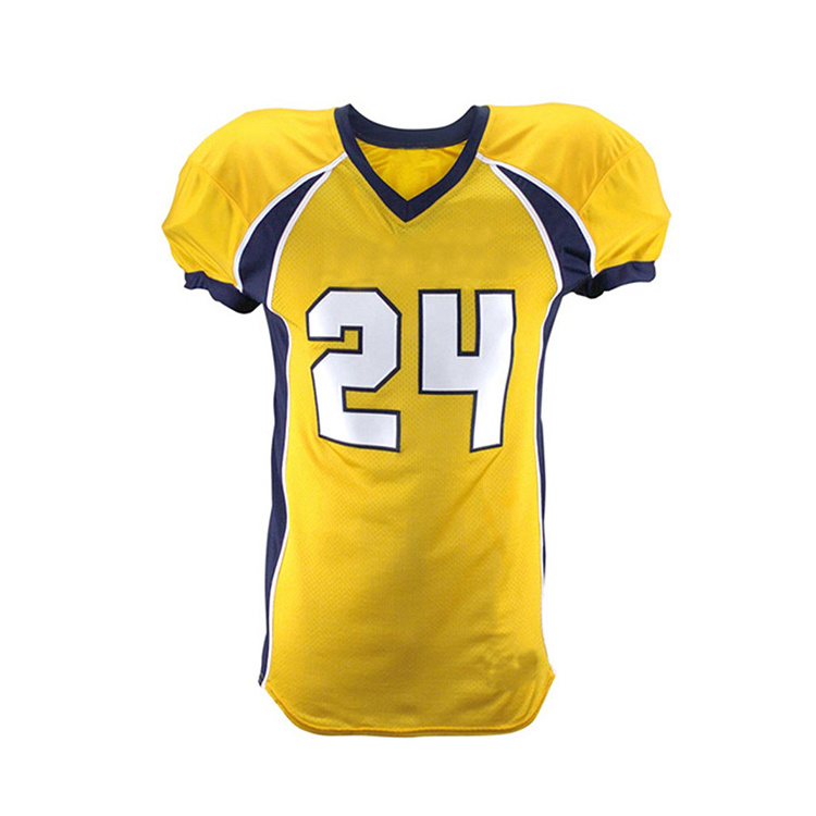 New Youth Sublimated Adult Flag Yellow American Football Uniforms Set Wholesale Youth custom American football Uniforms